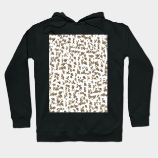 Gold Minimal Abstract Collage Mosaic made of gold leaves and tea bags. Hoodie